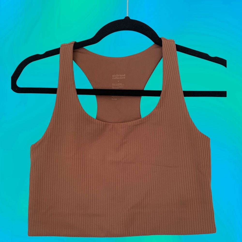 Rye RIB Paloma Racerback Bra from Girlfriend Collective